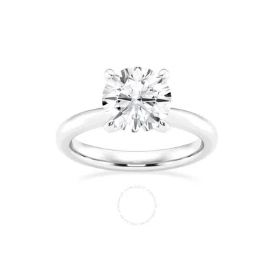 Brilliant Diamond Lab Grown 3 Carat Round Cut Prong Set Solitaire Diamond Engagement Ring For Women