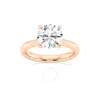 Brilliant Diamond Lab Grown 3 Carat Round Cut Prong Set Solitaire Diamond Engagement Ring For Women