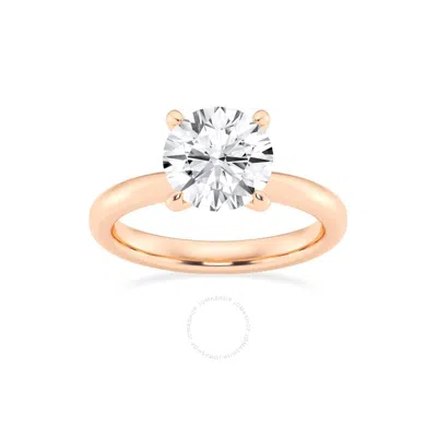 Brilliant Diamond Lab Grown 3 Carat Round Cut Prong Set Solitaire Diamond Engagement Ring For Women