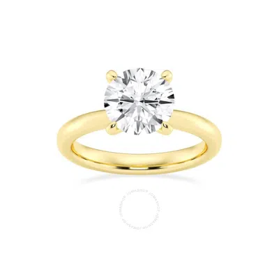 Brilliant Diamond Lab Grown 3 Carat Round Cut Prong Set Solitaire Diamond Engagement Ring For Women