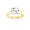 Brilliant Diamond Lab Grown 3 Carat Round Cut Prong Set Solitaire Diamond Engagement Ring For Women