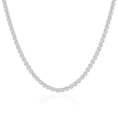 Brilliant Diamond Miracle Plate Tennis Neckalce (75% Diamond Coverage) In ["white"]