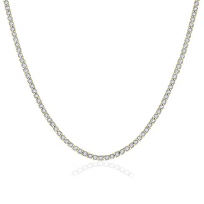 Brilliant Diamond Miracle Plate Tennis Neckalce (full Coverage) In ["white"]
