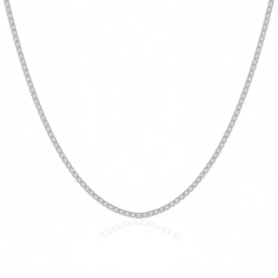 Brilliant Diamond Miracle Plate Tennis Neckalce (full Coverage) In ["white"]
