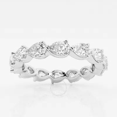 Brilliant Diamond Platinum 2 Cttw Floating Pear Lab Grown Diamond Eternity Band (g+si) Size-6 In White