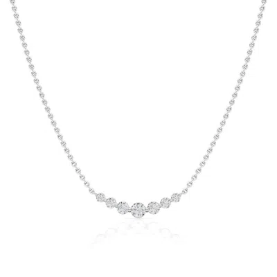 Brilliant Diamond Smile 7 Stone Necklace In ["white"]