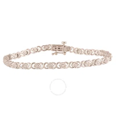 Brilliant Diamond Sterling Silver 0.25 Cttw Lab Grown Diamond Tennis Bracelet For Women In White