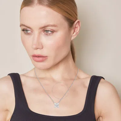 Brilliant Diamond Sterling Silver 0.40 Carat Lab Grown Diamond Pendant Necklace For Women In White
