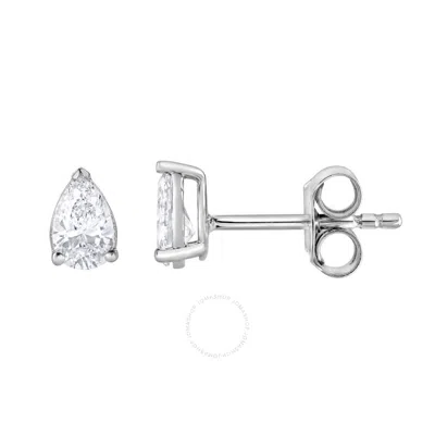 Brilliant Diamond Sterling Silver 0.50 Carat Lab Grown Diamond Stud Earrings For Women In White
