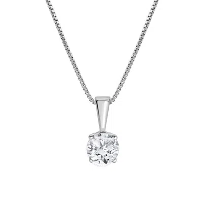 Brilliant Diamond Sterling Silver 0.62 Carat Lab Grown Diamond Pendant Necklace For Women In White