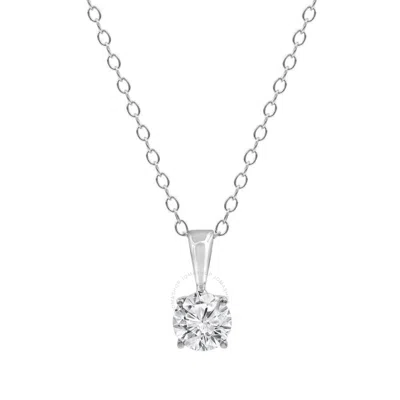 Brilliant Diamond Sterling Silver 0.75 Carat Lab Grown Diamond Pendant Necklace For Women In White