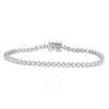 Brilliant Diamond Sterling Silver 1.00 Cttw Lab Grown Diamond Tennis Bracelet For Women In White