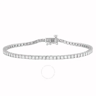 Brilliant Diamond Sterling Silver 1.00 Cttw Lab Grown Diamond Tennis Bracelet For Women In White