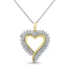 Brilliant Diamond Sterling Silver 2.00 Carat Lab Grown Diamond Pendant Necklace For Women In Two Tone