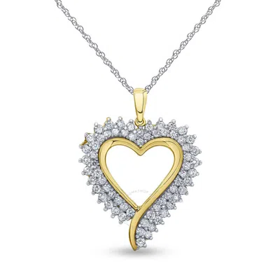 Brilliant Diamond Sterling Silver 2.00 Carat Lab Grown Diamond Pendant Necklace For Women In Two Tone