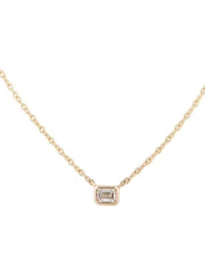 Pre-owned Brilliant Earth 14k Lab-grown Diamond Bezel Solitaire Pendant Necklace, 18" In Multi
