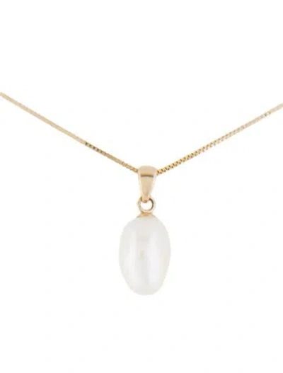 Pre-owned Brilliant Earth 14k Pearl Pendant Necklace, 16" In Multi