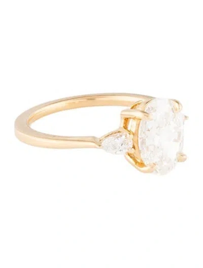 Pre-owned Brilliant Earth 18k 2.17ctw Three-stone Lab-grown Diamond Engagement Ring In Multi