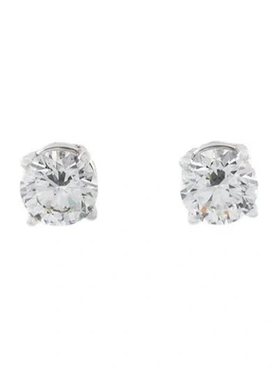 Pre-owned Brilliant Earth 18k 3.00ctw Lab-grown Diamond Perfect 4-prong Stud Earrings In Multi