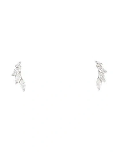 Pre-owned Brilliant Earth 18k Diamond Ivy Stud Earrings In Multi
