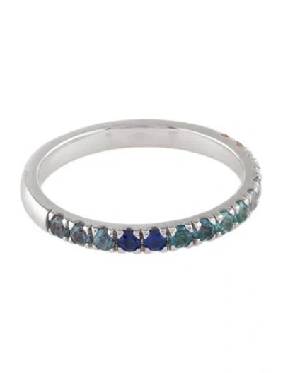 Pre-owned Brilliant Earth 18k Multistone & Diamond Coastal Ombre Ring