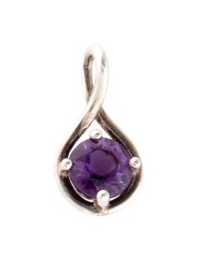 Pre-owned Brilliant Earth Amethyst Pendant, 0.5" In Multi