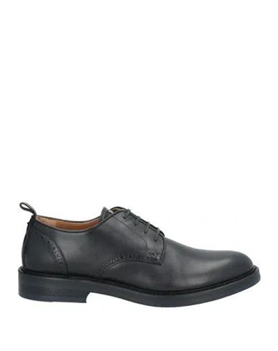 Brimarts Man Lace-up Shoes Black Size 7 Leather