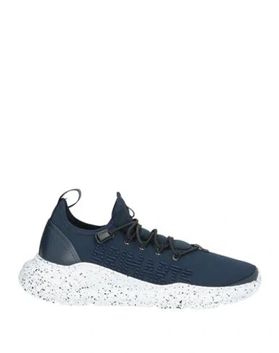 Brimarts Man Sneakers Navy Size 7 Leather, Textile Fibers In Navy Blue