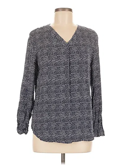 Pre-owned Brina & Em Long Sleeve Henley Shirt In Blue