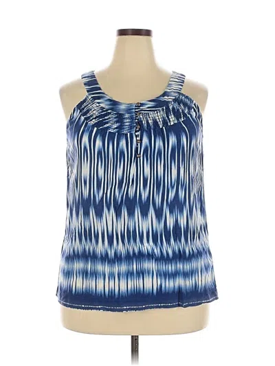 Pre-owned Brina & Em Sleeveless Blouse In Blue
