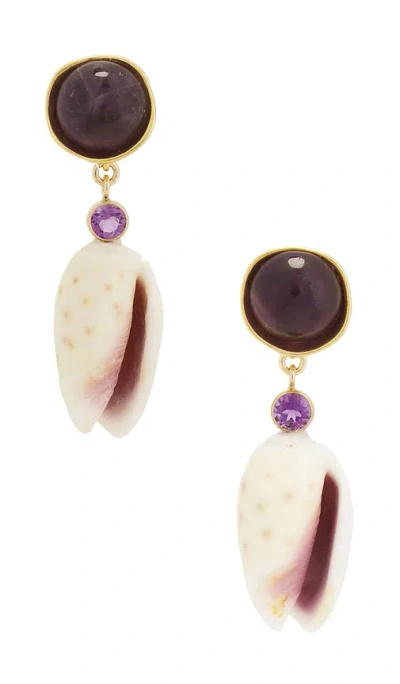 Brinker & Eliza Berry Tide Earrings In Amethyst & Shell