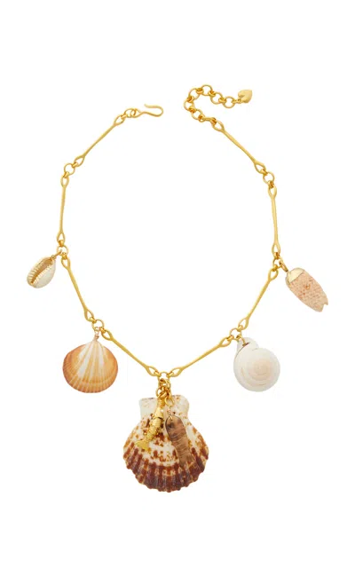 Brinker & Eliza Del Mar 24k Gold-plated Shell And Quartz Necklace