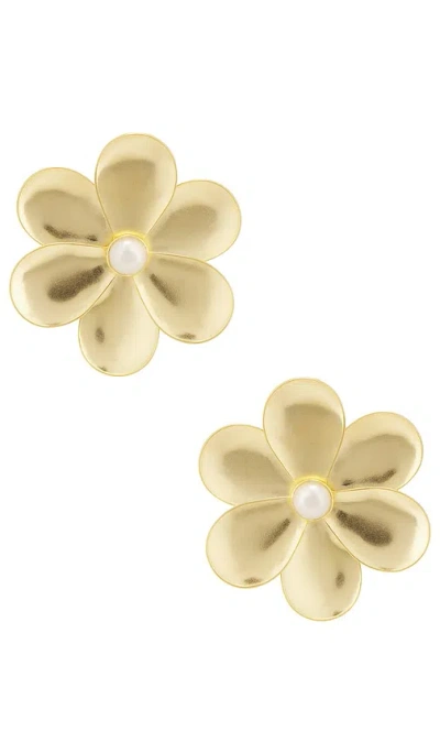 Brinker & Eliza Flora Earrings In Gold