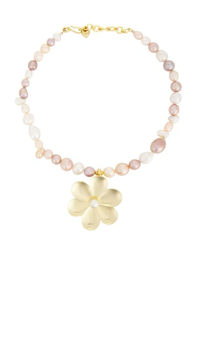 Brinker & Eliza Flora Necklace In Pearl Multi & Gold