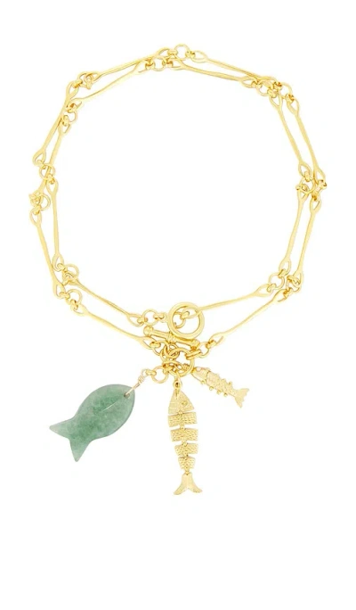 Brinker & Eliza Out East Necklace In Gold & Green Aventurine