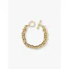 Brinker And Eliza Womens Gold End Game 24ct Yellow Gold-plated Brass Brick-chain Bracelet In Gold