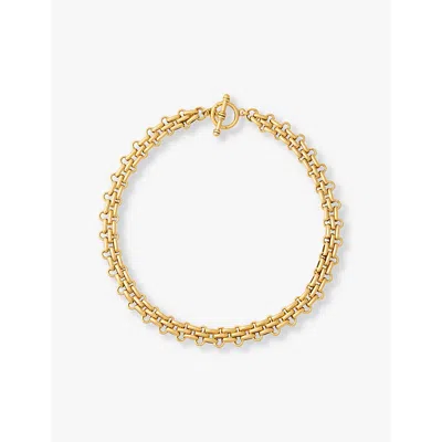 Brinker And Eliza Womens Gold End Game 24ct Yellow Gold-plated Brass Choker Necklace