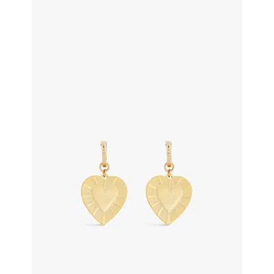 Brinker And Eliza Womens Gold The Best Is Yet To Come 24ct Yellow Gold-plated Brass Huggies