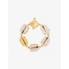 Brinker & Eliza Womens All Summer Long 24ct Antique Gold-plated Stainless-steel And Shell Bracelet