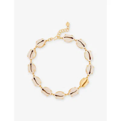 Brinker & Eliza Womens All Summer Long 24ct Antique Gold-plated Stainless-steel And Shell Necklace