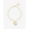 Brinker & Eliza Womens Aloha 24ct Antique Gold-plated Brass And Mother-of-pearl Pendant Necklace