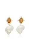 Brinker & Eliza Adella Gold-plated Shell Earrings In Multi