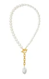 Brinker & Eliza Ethereal Pearl Lariat Necklace In White