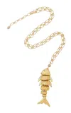 Brinker & Eliza Flounder Gold-plated Rhodochrosite Necklace In Gold