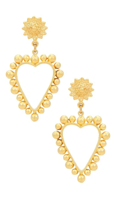 Brinker & Eliza Heart Of Gold Earrings In 金色