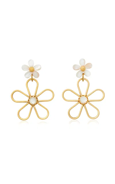 Brinker & Eliza Marigold 24k Gold-plated Mother Of Pearl Earrings In Gold