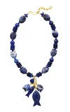 Brinker & Eliza Navy Soladite And Lapis Necklace In Blue