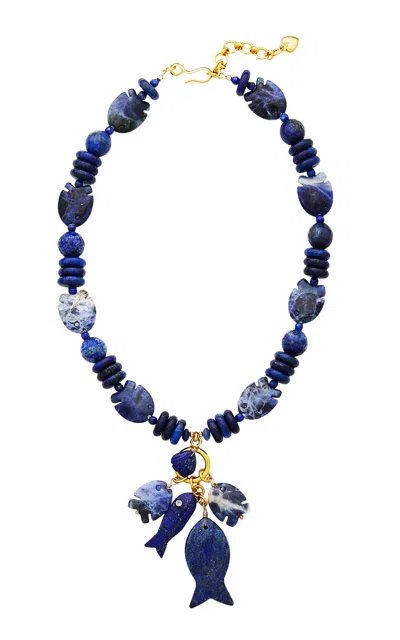 Brinker & Eliza Navy Soladite And Lapis Necklace In Blue