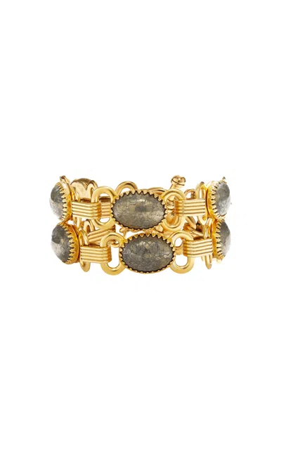 Brinker & Eliza Pyrite Double-wrap Bracelet In Gold