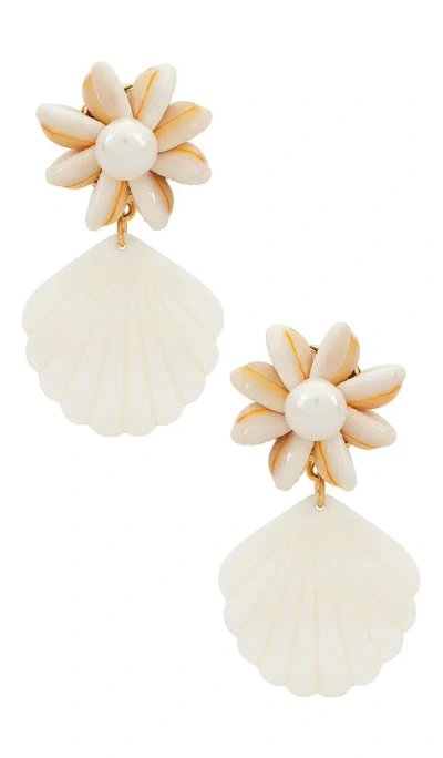 Brinker & Eliza Royal Palm Earrings In Shell & Pearl